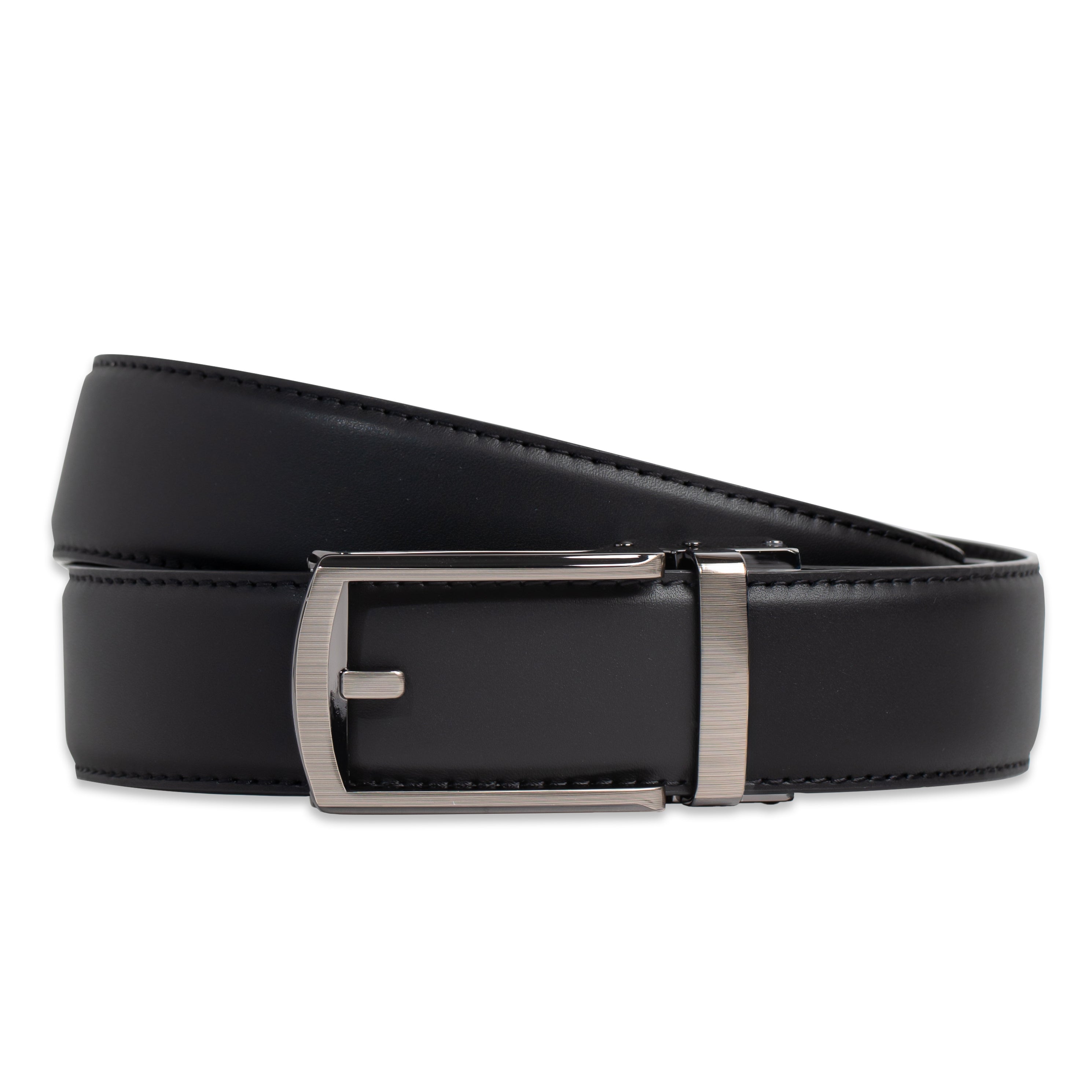 Black No-Hole Belt with Gunmetal Click Buckle