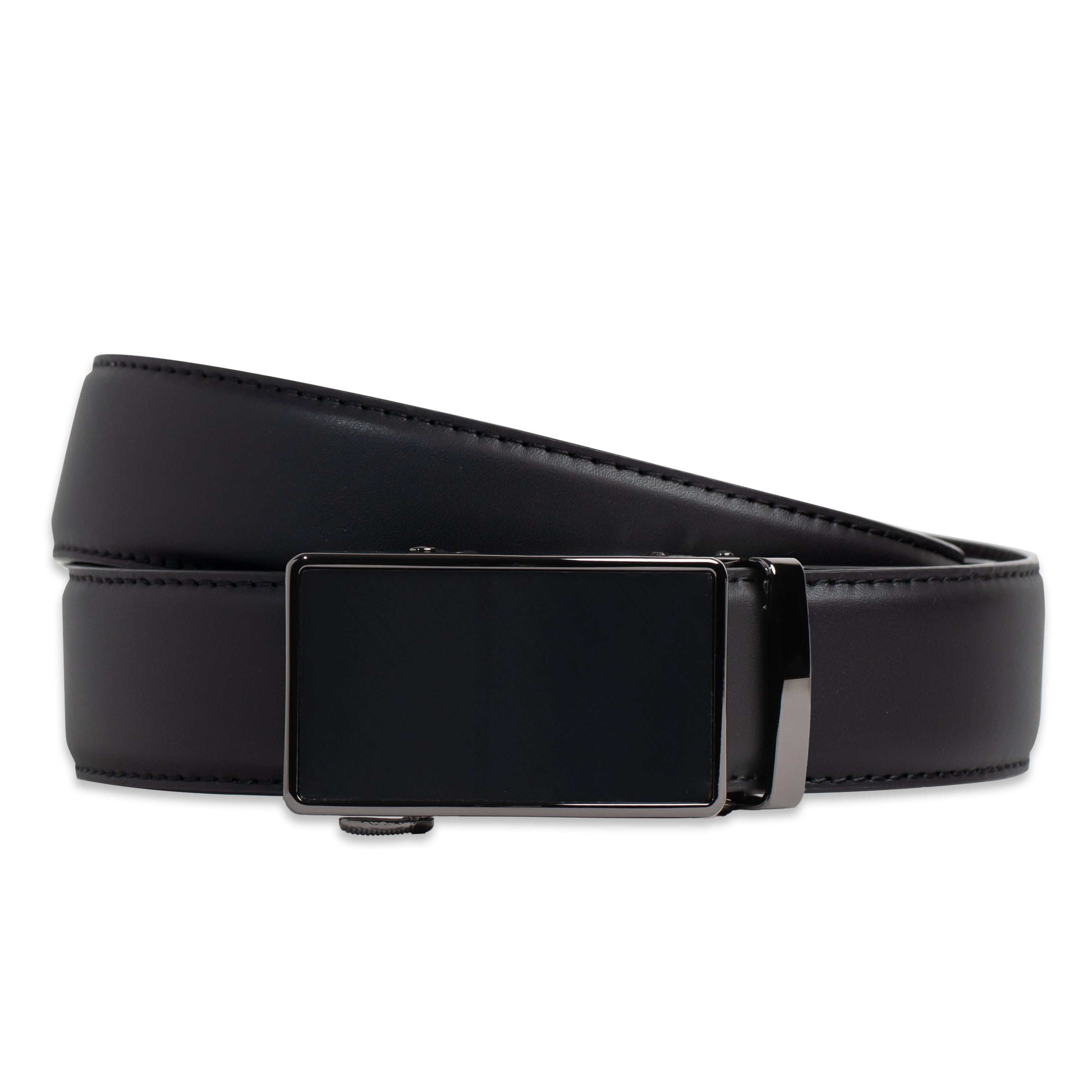 Black No-Hole Belt with Black Click Buckle